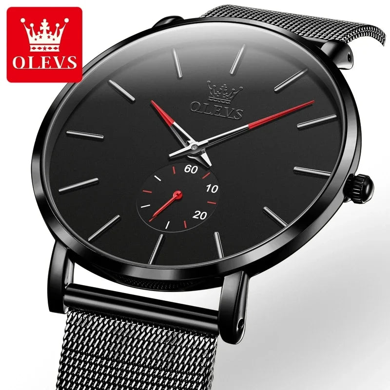 Relógio OLEVS Noir Eclipse Masculino com Pulseira Mesh