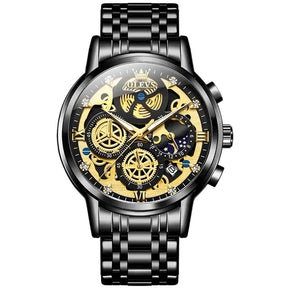 Relógio OLEVS Golden Majesty Masculino com Pulseira de Aço